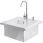 Big Sky 260 Series 21-Inch Outdoor Rated Drop-In Bar Sink With Hot/Cold Faucet