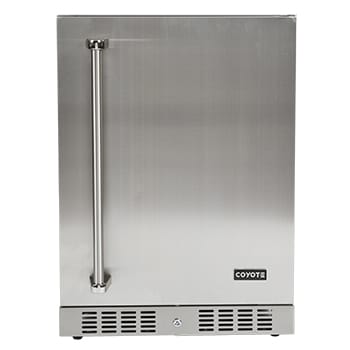 Coyote 24" Built-in Outdoor Refrigerator; Hinge on Right Side