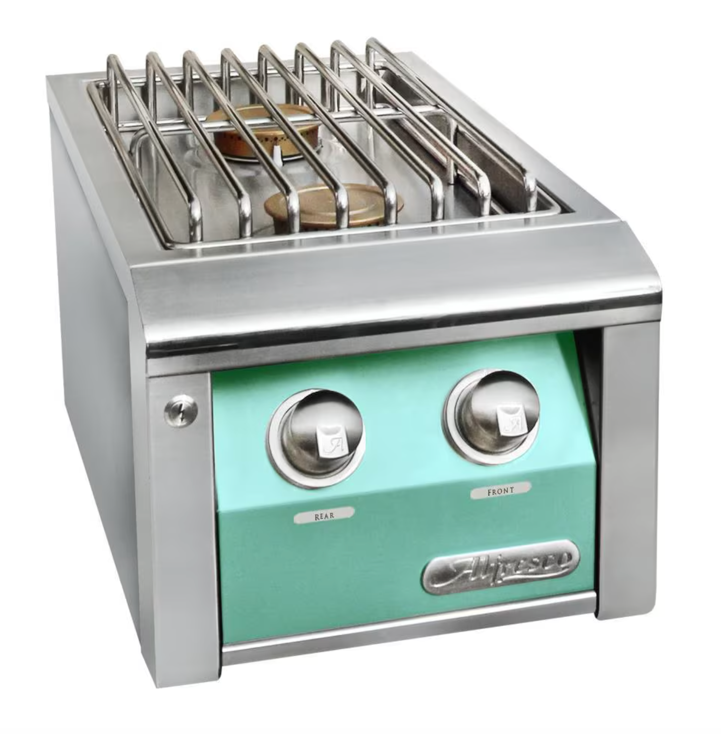 Alfresco 14" Built-In Dbl Side Burner - Light Green-Gloss