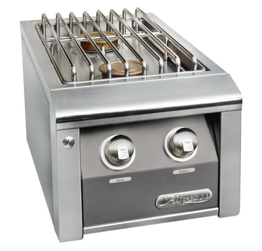 Alfresco 14" Built-In Dbl Side Burner - Signal Grey-Gloss