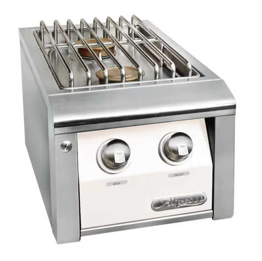 Alfresco 14" Built-In Dbl Side Burner - Signal White-Matte