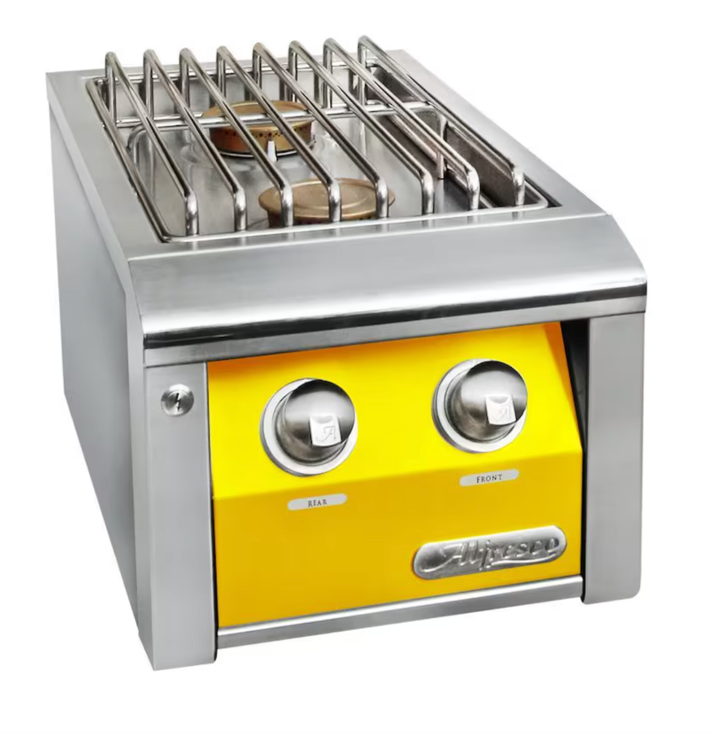 Alfresco 14" Built-In Dbl Side Burner - Traffic Yellow-Gloss