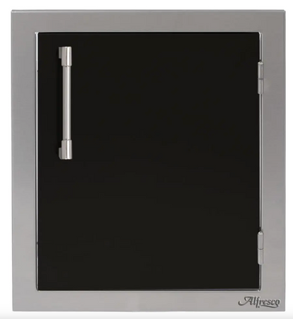 Alfresco 17" Single Access Left Door - Jet Black-Gloss