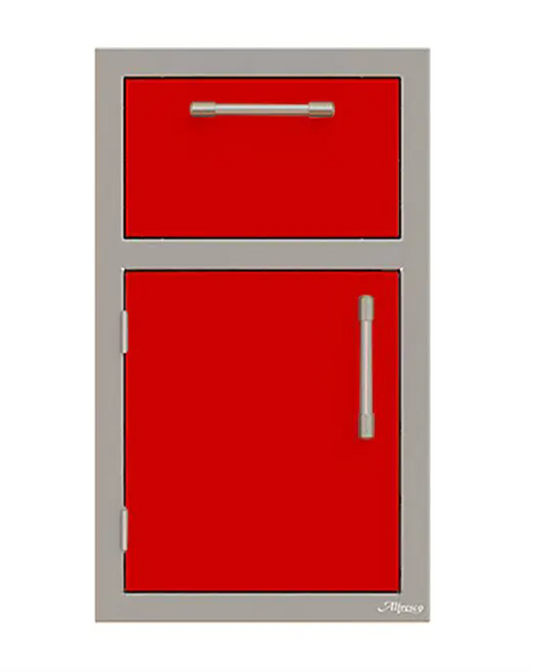 Alfresco 17" One Drawer w/ Door Open Left - Carmine Red-Gloss