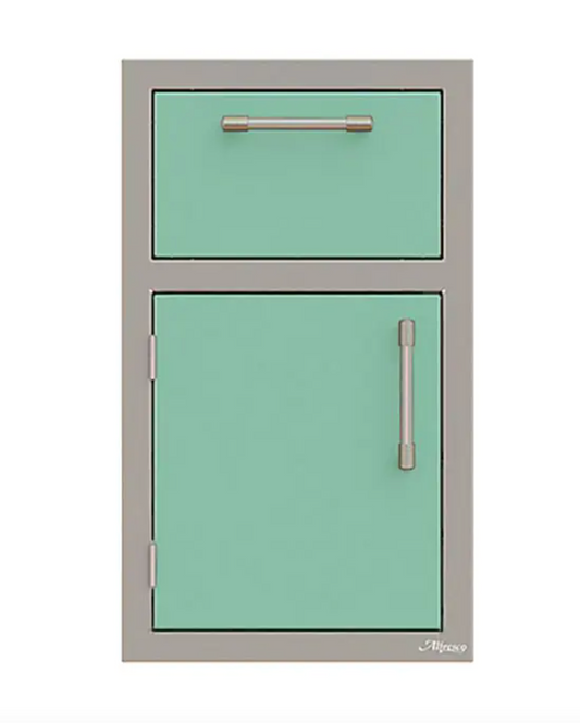 Alfresco 17" One Drawer w/ Door Open Left - Light Green-Gloss