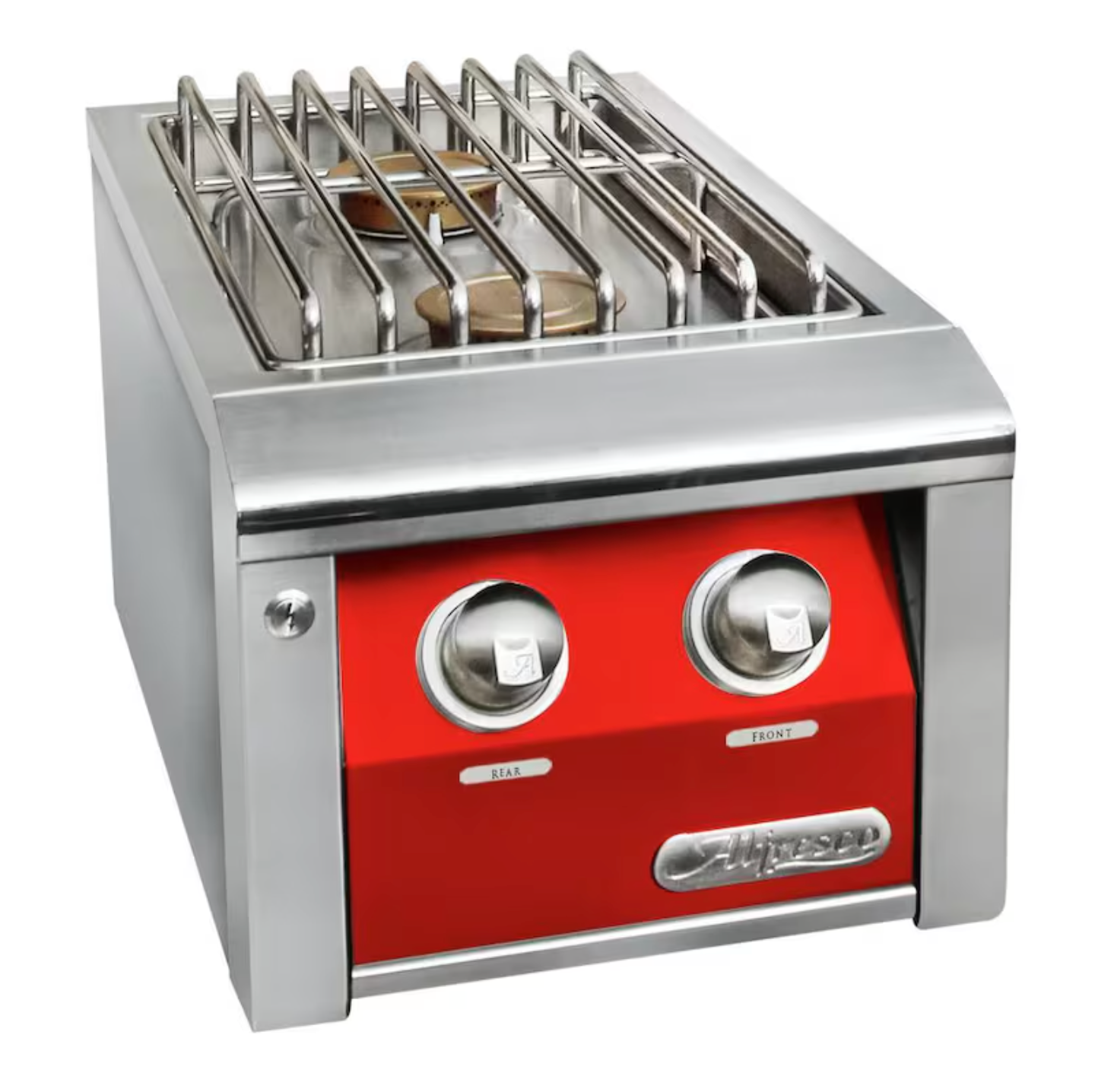 Alfresco 14" Dbl Side Burner For Cart - Carmine Red-Gloss