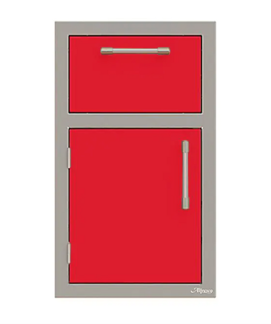 Alfresco 17" One Drawer w/ Door Open Left - Raspberry Red-Gloss