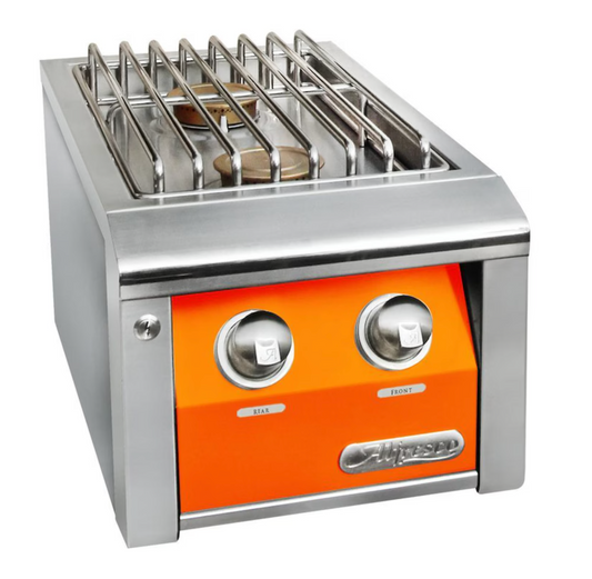 Alfresco 14" Dbl Side Burner For Cart - Luminous Orange-Gloss