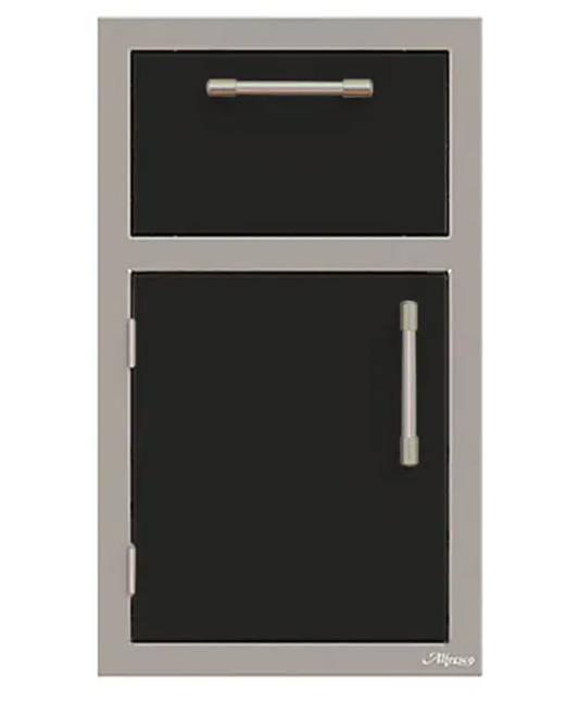 Alfresco 17" One Drawer w/ Door Open Right - Jet Black-Matte