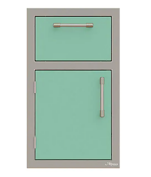 Alfresco 17" One Drawer w/ Door Open Right - Light Green-Gloss