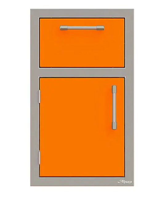 Alfresco 17" One Drawer w/ Door Open Right - Luminous Orange-Gloss