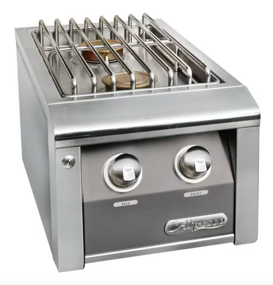 Alfresco 14" Dbl Side Burner For Cart - Signal Grey-Gloss