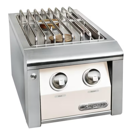 Alfresco 14" Dbl Side Burner For Cart - Signal White-Gloss