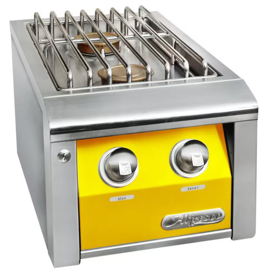 Alfresco 14" Dbl Side Burner For Cart - Traffic Yellow-Gloss