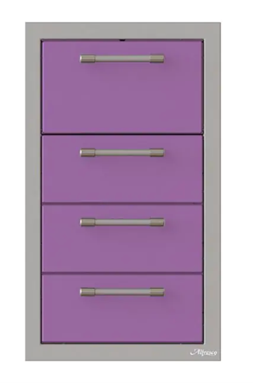 Alfresco 17" Towel Holder w/ Three Drawers - Blue Lilac-Gloss