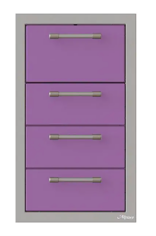 Alfresco 17" Towel Holder w/ Three Drawers - Blue Lilac-Gloss