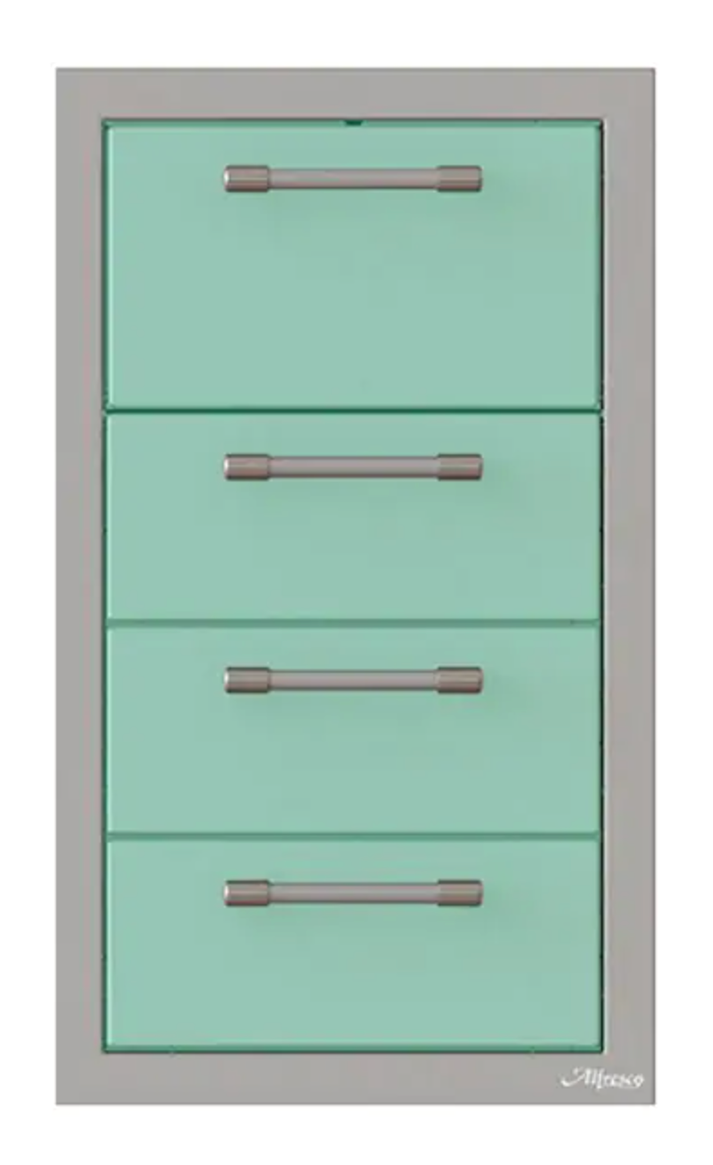 Alfresco 17" Towel Holder w/ Three Drawers - Light Green-Gloss