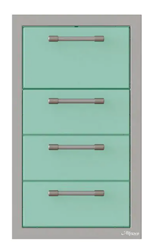 Alfresco 17" Towel Holder w/ Three Drawers - Light Green-Gloss