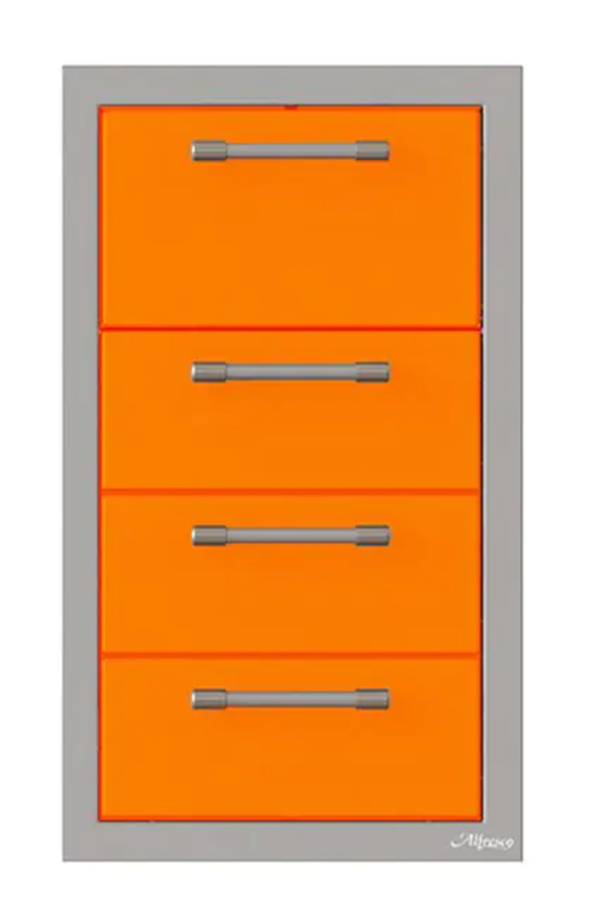 Alfresco 17" Towel Holder w/ Three Drawers - Luminous Orange-Gloss