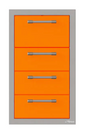 Alfresco 17" Towel Holder w/ Three Drawers - Luminous Orange-Gloss