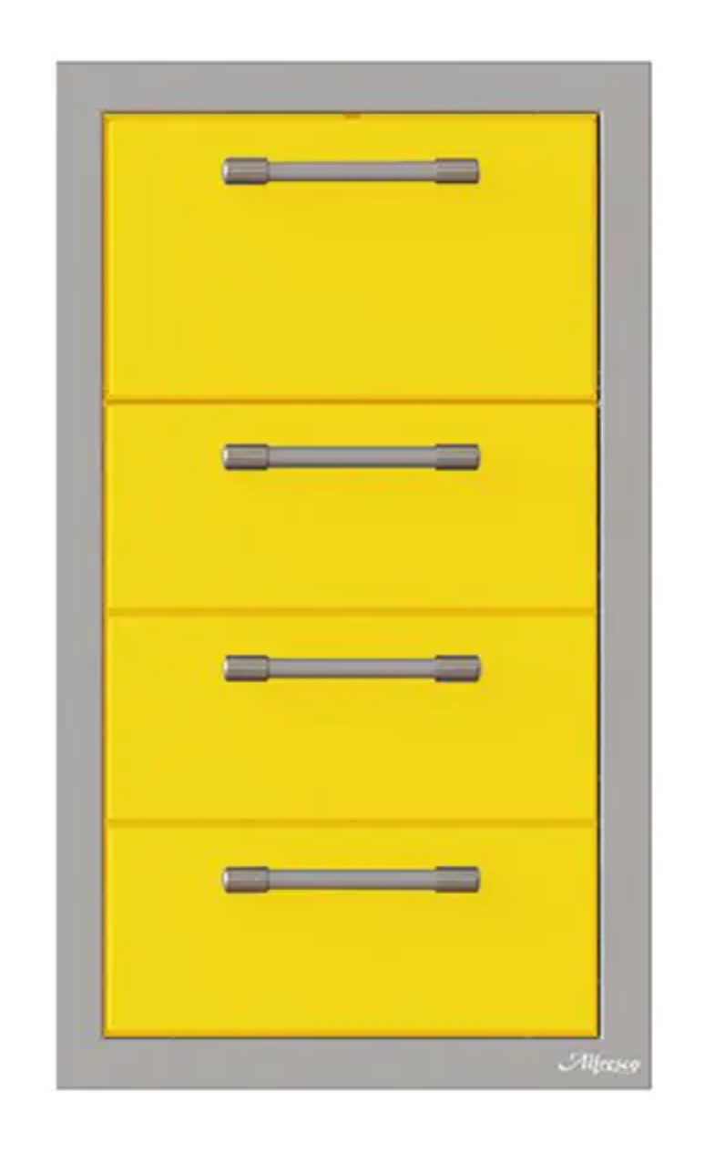 Alfresco 17" Towel Holder w/ Three Drawers - Traffic Yellow-Gloss