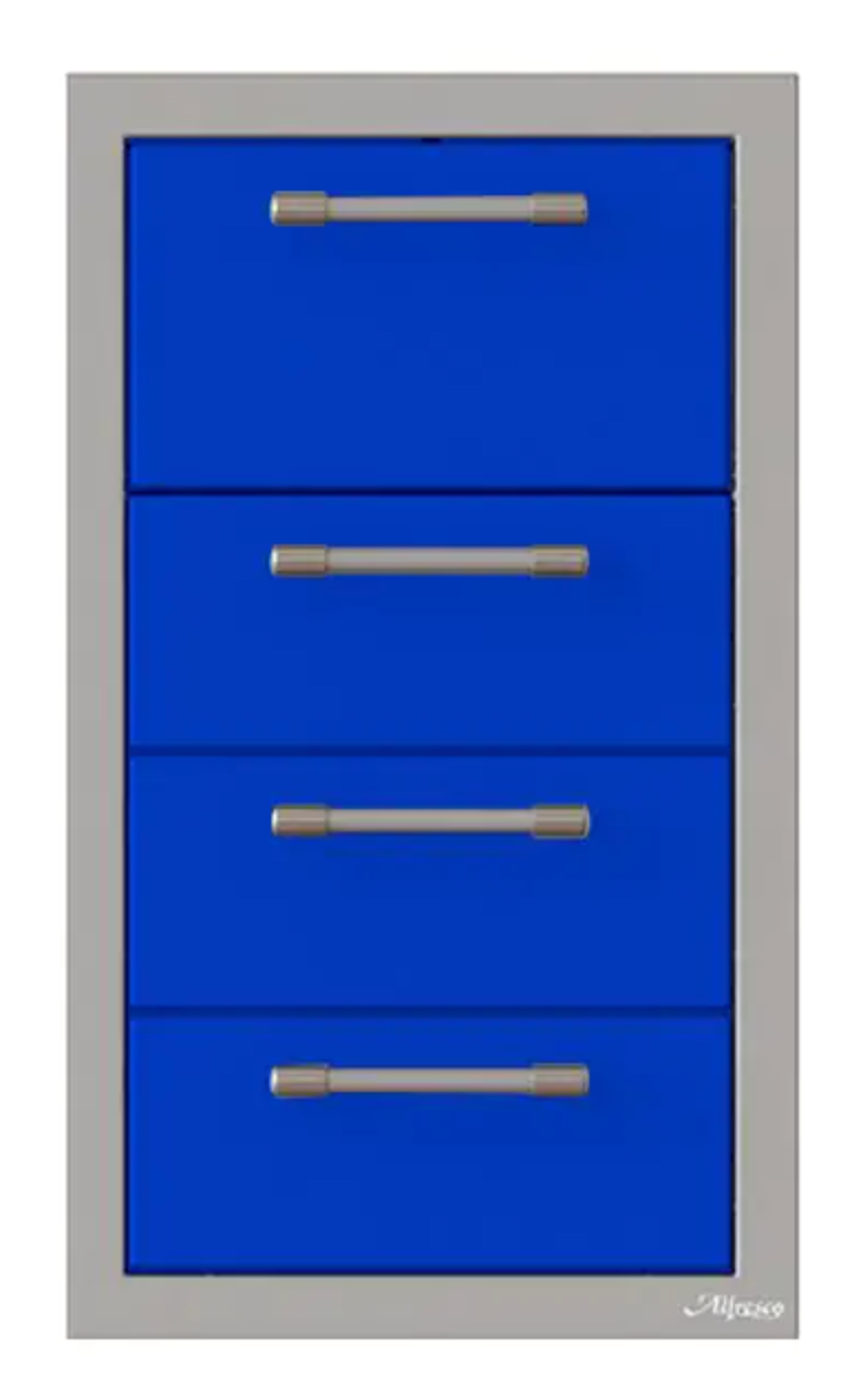 Alfresco 17" Towel Holder w/ Three Drawers - Ultramarine Blue-Gloss