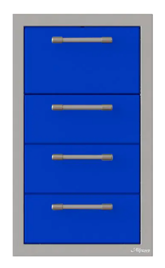 Alfresco 17" Towel Holder w/ Three Drawers - Ultramarine Blue-Gloss