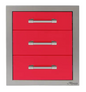 Alfresco 17" Three Tier Storage Drawers - Raspberry Red-Gloss