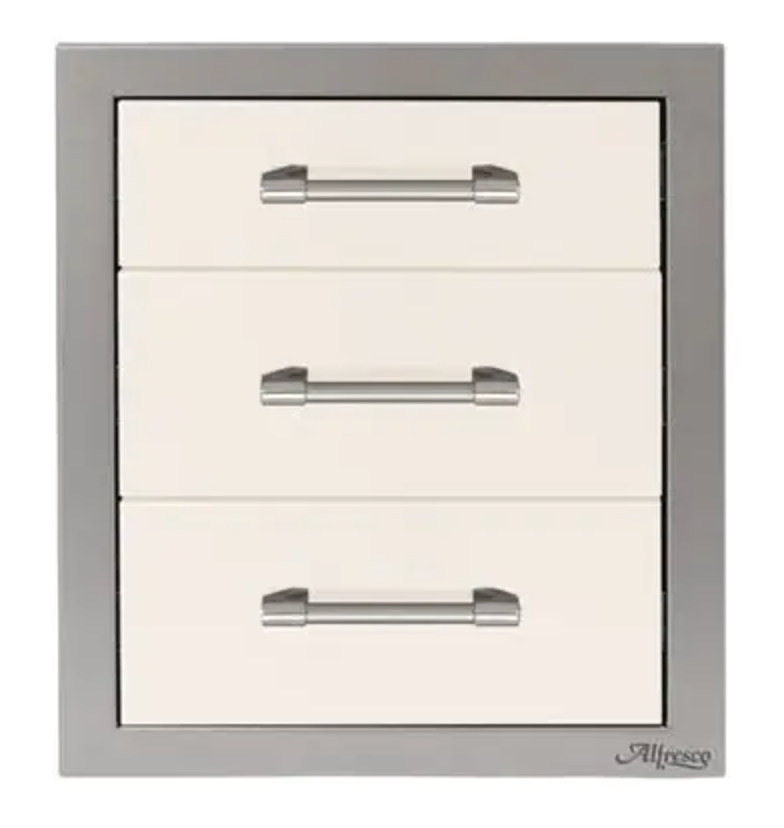 Alfresco 17" Three Tier Storage Drawers - Signal White-Gloss