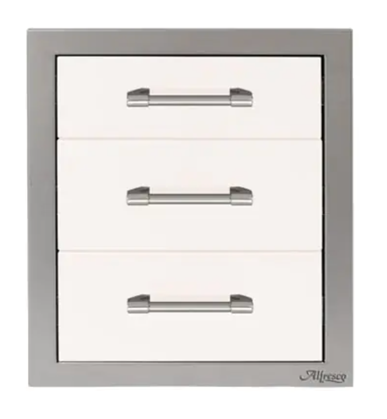 Alfresco 17" Three Tier Storage Drawers - Signal White-Matte