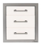 Alfresco 17" Three Tier Storage Drawers - Signal White-Matte