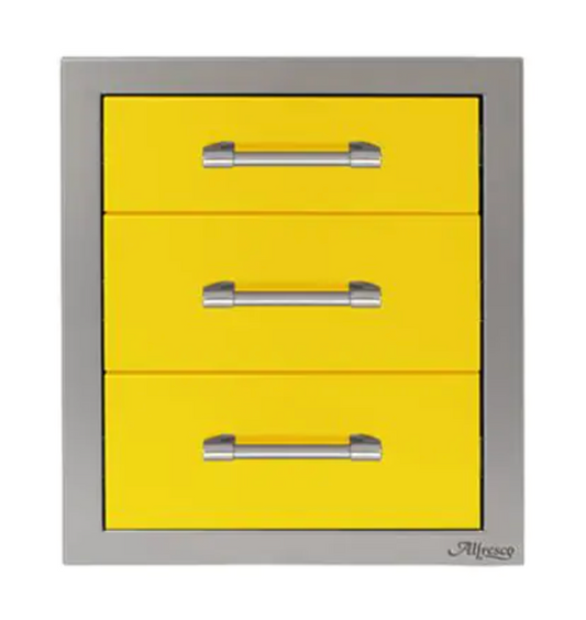 Alfresco 17" Three Tier Storage Drawers - Traffic Yellow-Gloss