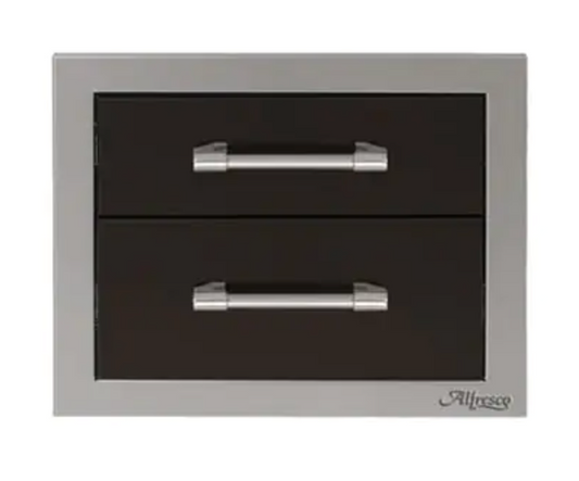 Alfresco 17" Two Tier Storage Drawers - Jet Black-Gloss