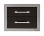 Alfresco 17" Two Tier Storage Drawers - Jet Black-Gloss