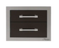 Alfresco 17" Two Tier Storage Drawers - Jet Black-Matte