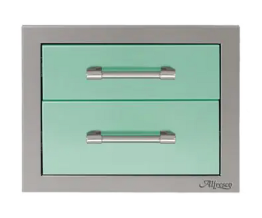 Alfresco 17" Two Tier Storage Drawers - Light Green-Gloss