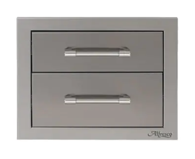 Alfresco 17" Two Tier Storage Drawers - Signal Grey-Gloss