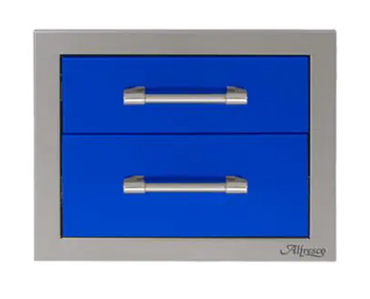 Alfresco 17" Two Tier Storage Drawers - Ultramarine Blue-Gloss