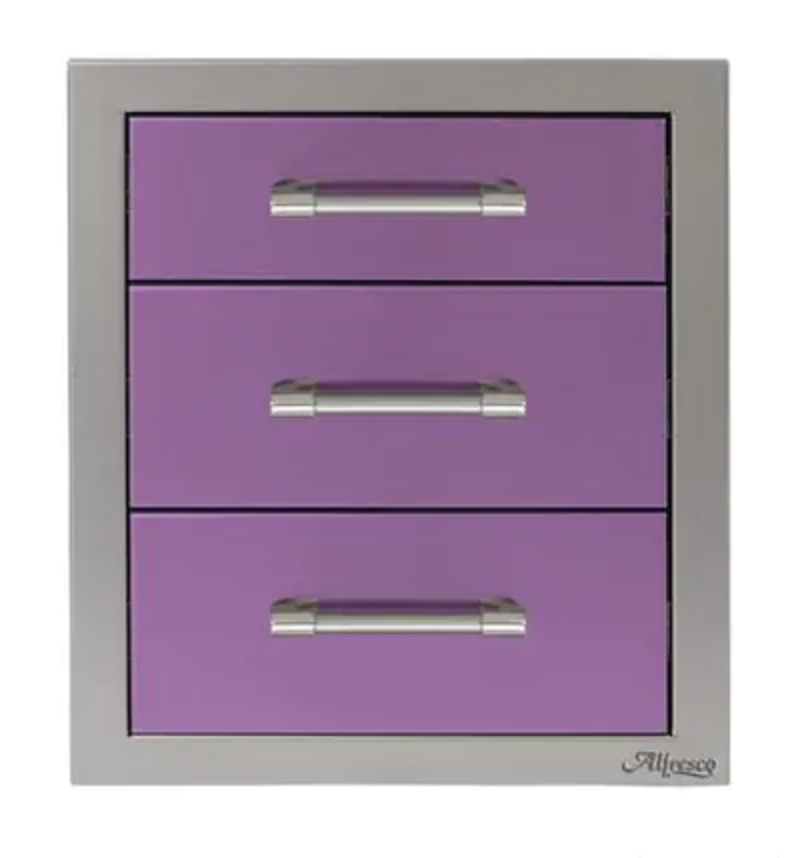 Alfresco 17" Three Tier Storage Drawers - Blue Lilac-Gloss