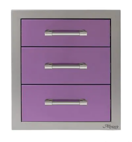 Alfresco 17" Three Tier Storage Drawers - Blue Lilac-Gloss