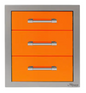 Alfresco 17" Three Tier Storage Drawers - Luminous Orange-Gloss