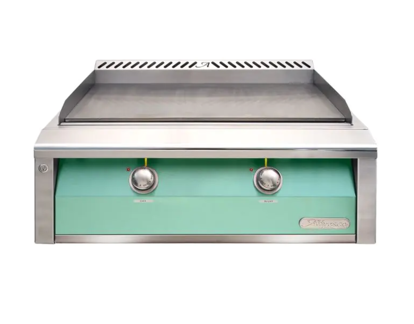 Alfresco 30" Dual Zone, Thematically Controlled Gas Griddle - Light Green-Gloss