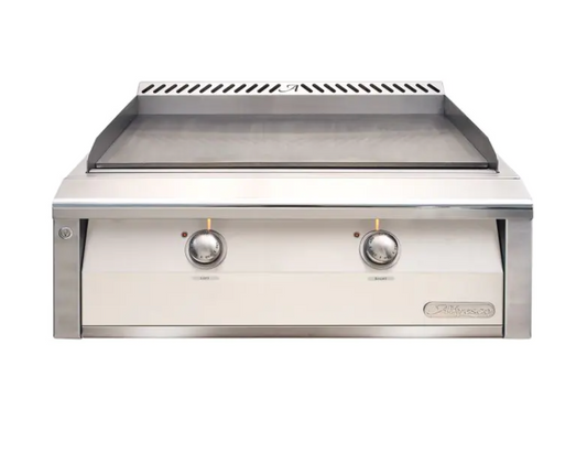 Alfresco 30" Duel Zone, Thematically Controlled Gas Griddle - Signal White-Gloss