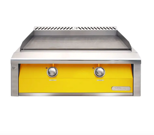 Alfresco 30" Dual Zone, Thematically Controlled Gas Griddle - Traffic Yellow-Gloss