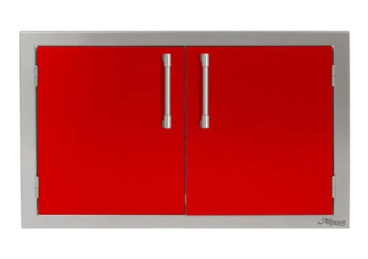 Alfresco 30" Double Access Door - Carmine Red-Gloss