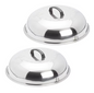 Evo Stainless Steamer/Cooking Covers - Set of 2 Sizes (16" & 13")