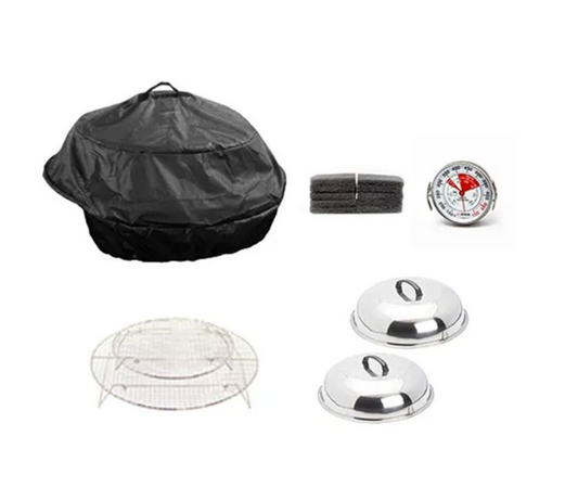 Evo The Essential Accessory Bundle for Pro TT (Vinyl Cover, Cooking Covers, Roasting Racks, Thermometer, Cleaning Pads)