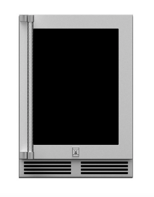 Hestan 24" Refrigerator, Glass Door, with Lock, Right Hinged