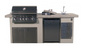 Lion Resort Q 27 1/4"x 96 1/2" in Rock or Brick (inc. L75000 + Double Door + Refrigerator + GFI) 