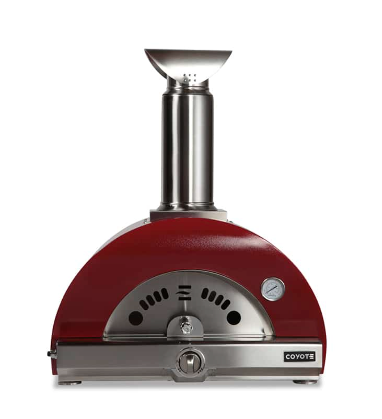 Coyote 30" Hybrid Multi-Fuel Pizza Oven, Ceramic Cooking Bricks, Temps up to 1,000 Degrees - Red, Natural Gas